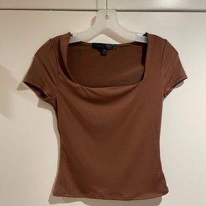 Brown body con crop top